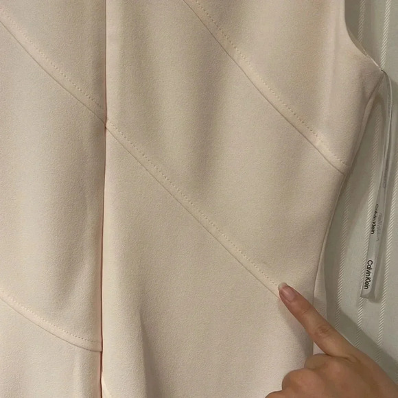 NWT!! Calvin Klein - Ruffled Fit & Flare Dress - Light Pink - Size 8 - Picture 7 of 8